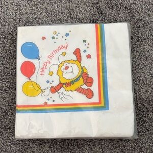 Vintage dead stock Rainbow Brite birthday napkins 1983